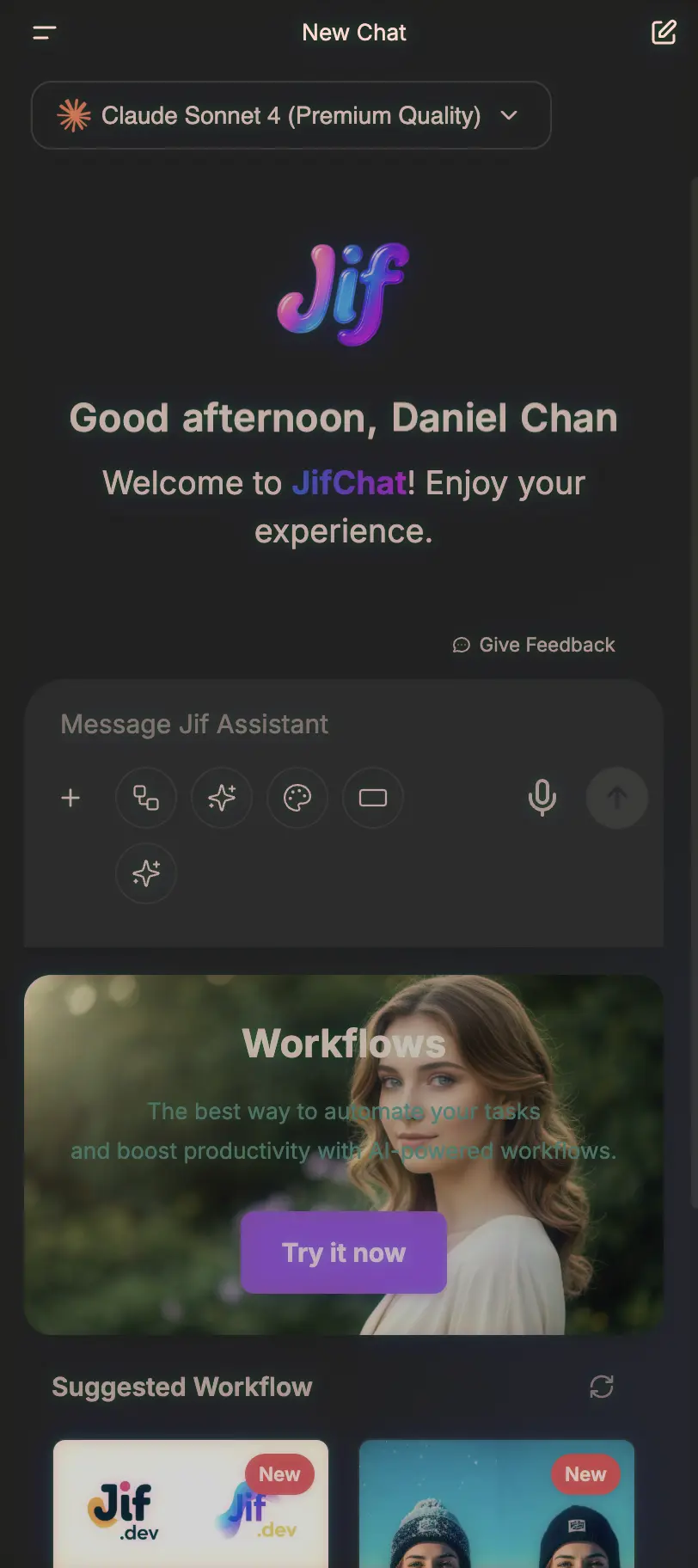 Sample landing screenshot mobile