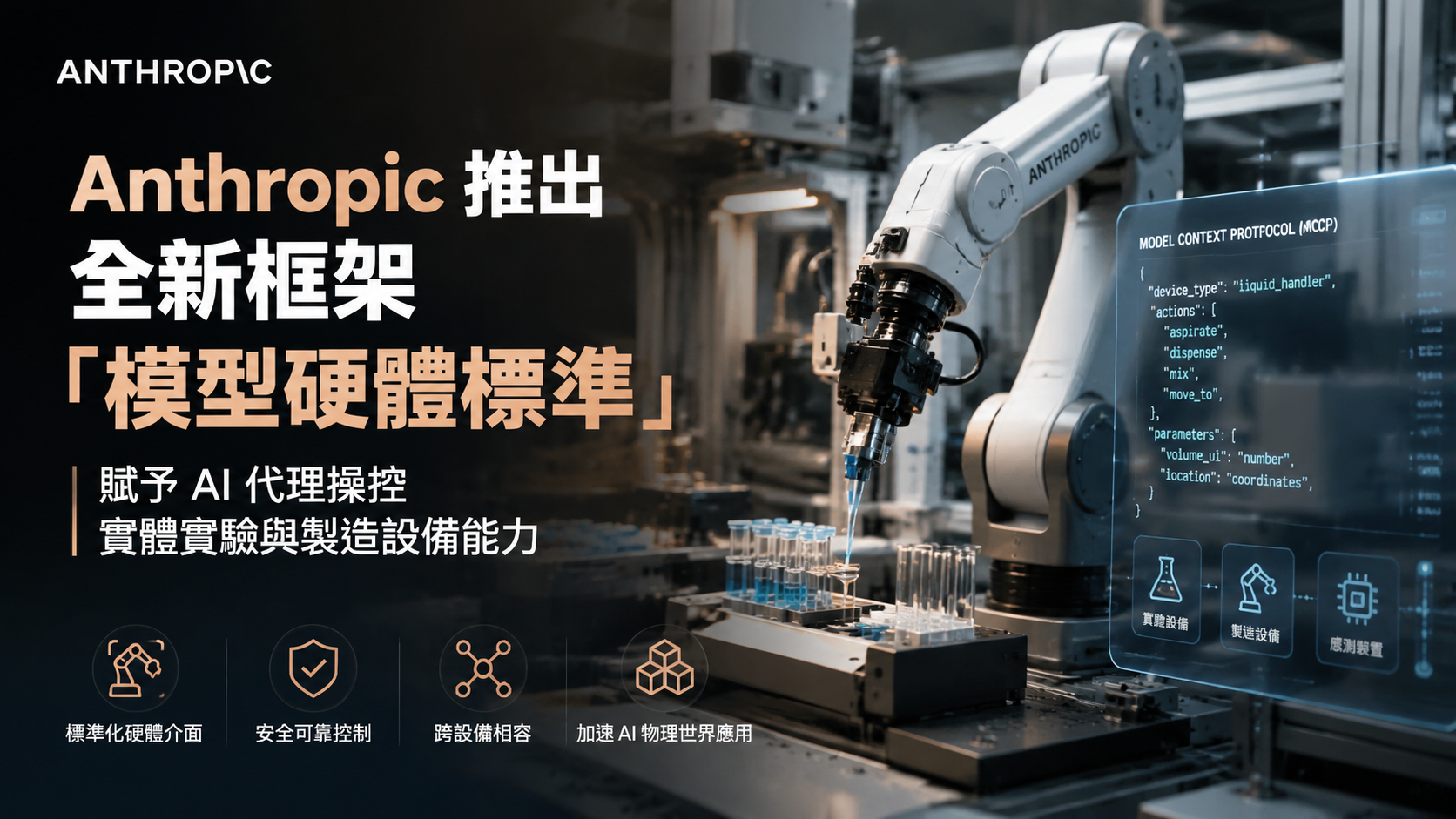 Anthropic 推出全新框架「模型硬體標準」，賦予 AI 代理操控實體實驗與製造設備能力