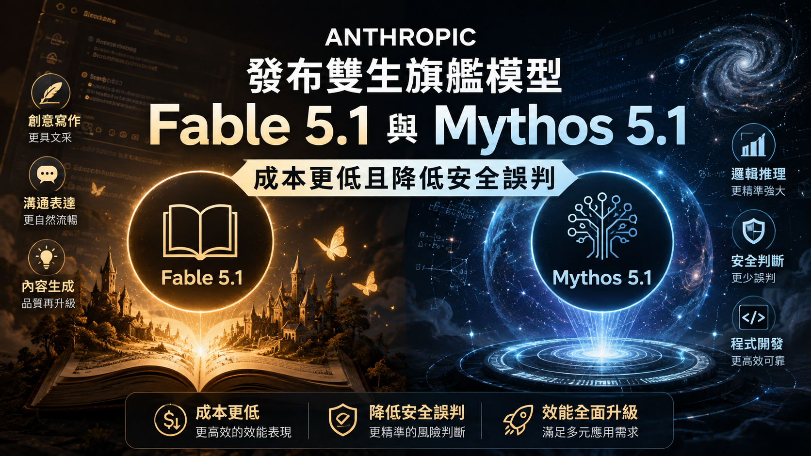 Anthropic 發布雙生旗艦模型 Fable 5.1 與 Mythos 5.1：成本更低且降低安全誤判