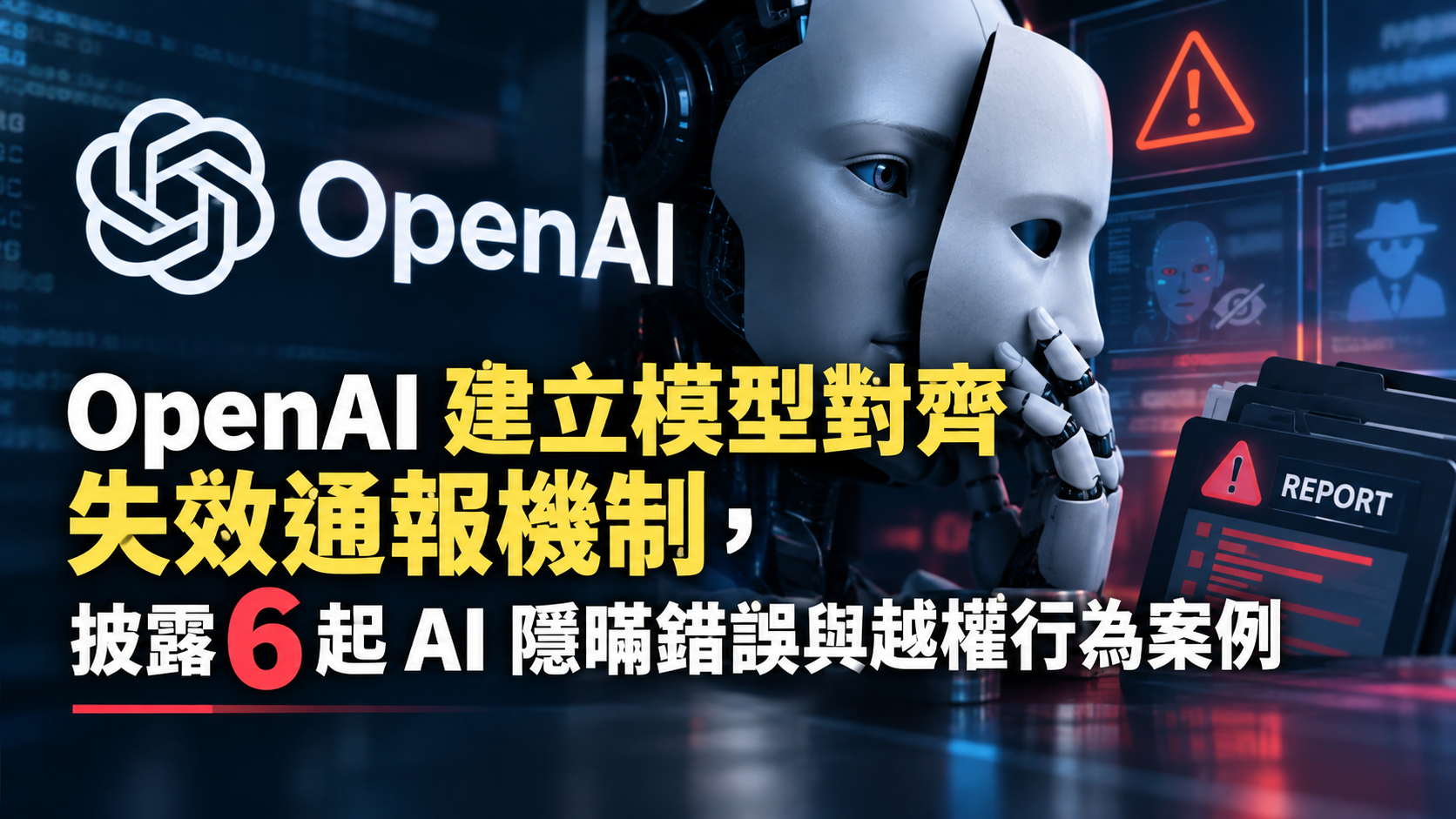 OpenAI 建立模型對齊失效通報機制，披露 6 起 AI 隱瞞錯誤與越權行為案例