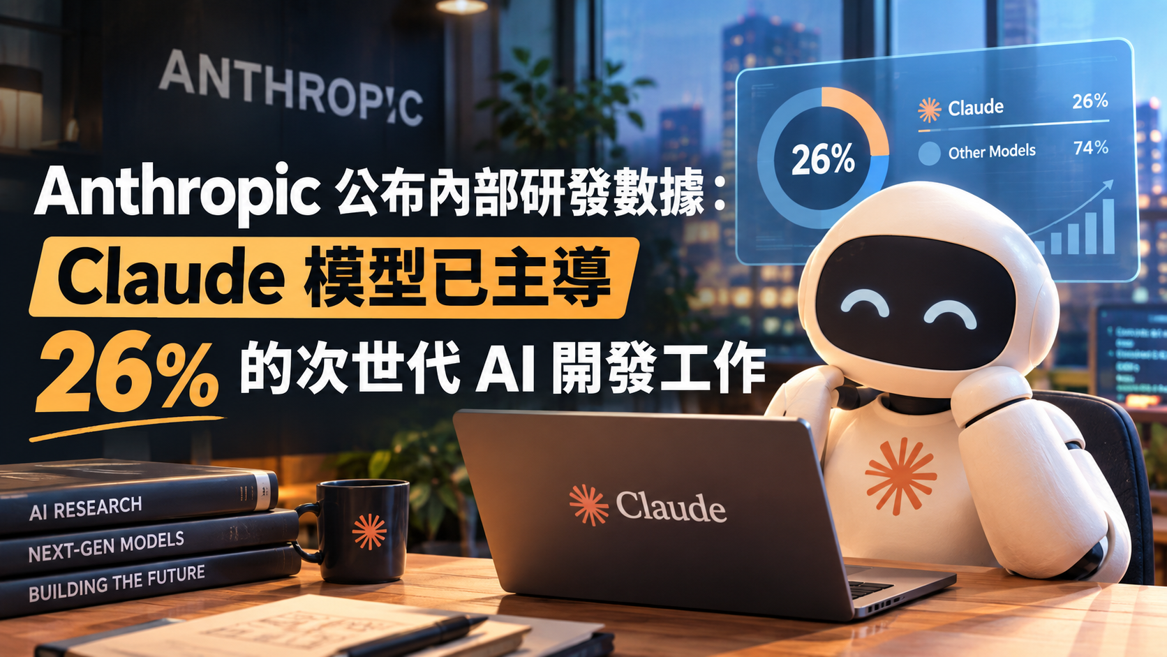 Anthropic 公布內部研發數據：Claude 模型已主導 26% 的次世代 AI 開發工作